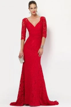 Formal Gowns Alyce Paris Quarter Sleeve Lace Trumpet Gown