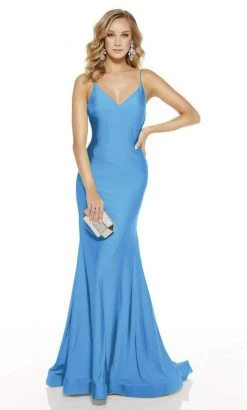 Alyce Paris - Sexy Open Back Mermaid Gown - 2 Pc Ocean In Size 4 And 6 Available