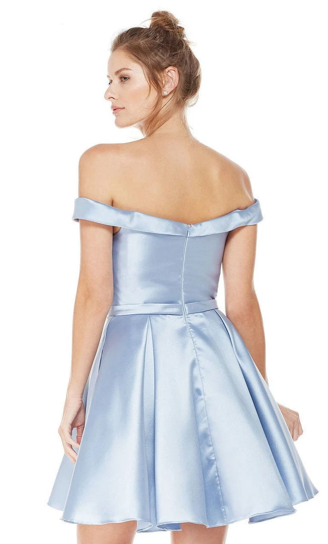 Alyce Paris Sleek Off Shoulder Mikado A-Line Dress 3766 - 1 Pc. French Blue In Size 18 Available Cocktail Dresses 4 Alyce Paris Sleek Off Shoulder Mikado A-Line Dress 3766 - 1 Pc. French Blue In Size 18 Available Cocktail Dresses