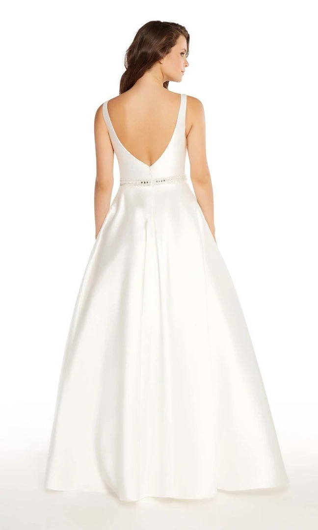 Alyce Paris Sleeveless Bateau Mikado A-Line Gown 60113 - 1 Pc Diamond White In Size 8 And 10 Available 4 Alyce Paris Sleeveless Bateau Mikado A-Line Gown 60113 - 1 Pc Diamond White In Size 8 And 10 Available