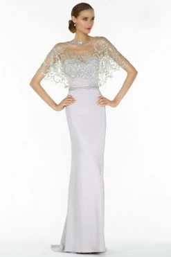 Alyce Paris Strapless Fitted Evening Gown With Capelet 27132