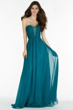 Alyce Paris - Strapless Ruched A-Line Evening Dress 8022 - 1 Pc Emerald In Size 10 Available