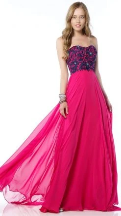 Formal Gowns Alyce Paris - Strapless Sweetheart Beaded Embroidered Gown - 1 Pc Navy Multi In Size 4 Available