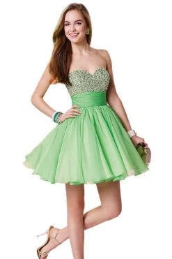 Cocktail Dresses Alyce Paris - Sweet 16 - 3641 Encrusted Sweetheart Ruched Short Dress