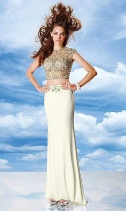 Alyce Paris - Two Piece Beaded Dress 6468 - 1 Pc Diamond White In Size 00 Available