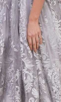 Andrea And Leo - A0620 Embroidered Lace Deep V Neck Ballgown Formal Gowns