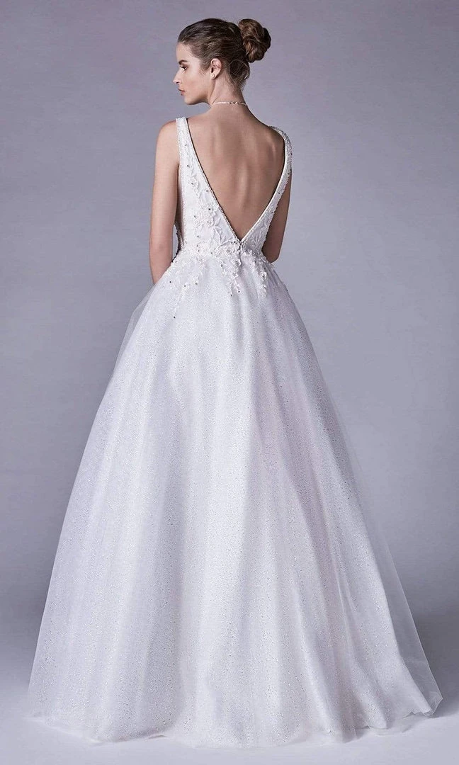 Formal Gowns Andrea And Leo - A0696 Floral Appliqued Beaded V Cut Bodice Ballgown 10 Formal Gowns Andrea And Leo - A0696 Floral Appliqued Beaded V Cut Bodice Ballgown
