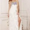 Formal Gowns Angela & Alison - 21023 Strapless Crystal Ornate Ruffled Gown 2 Formal Gowns Angela & Alison - 21023 Strapless Crystal Ornate Ruffled Gown