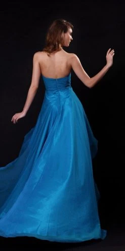 Formal Gowns Angela & Alison - 21040 Adorned Plunging Sweetheart High-Low Dress