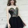 Angela & Alison - 21064 Strapless Corset Bodice Bejeweled Dress