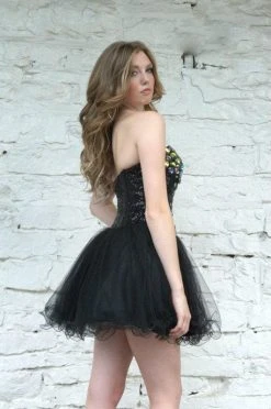 Angela & Alison - 21064 Strapless Corset Bodice Bejeweled Dress