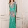 Formal Gowns Angela & Alison - 21095 Long Sleeve Plunging Bejeweled Gown 2 Formal Gowns Angela & Alison - 21095 Long Sleeve Plunging Bejeweled Gown