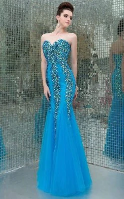 Angela & Alison - 41008C Bedazzled Sweetheart Mermaid Dress