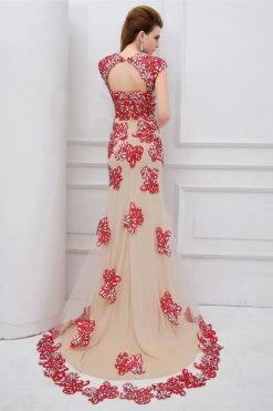 Angela & Alison - 41102 Floral Lace Sweetheart Sheath Dress