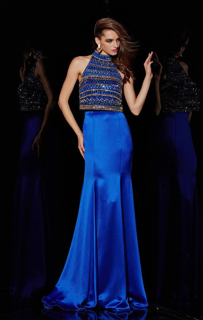 Angela & Alison - 51001 Bedazzled High Halter Trumpet Dress 3 Angela & Alison - 51001 Bedazzled High Halter Trumpet Dress