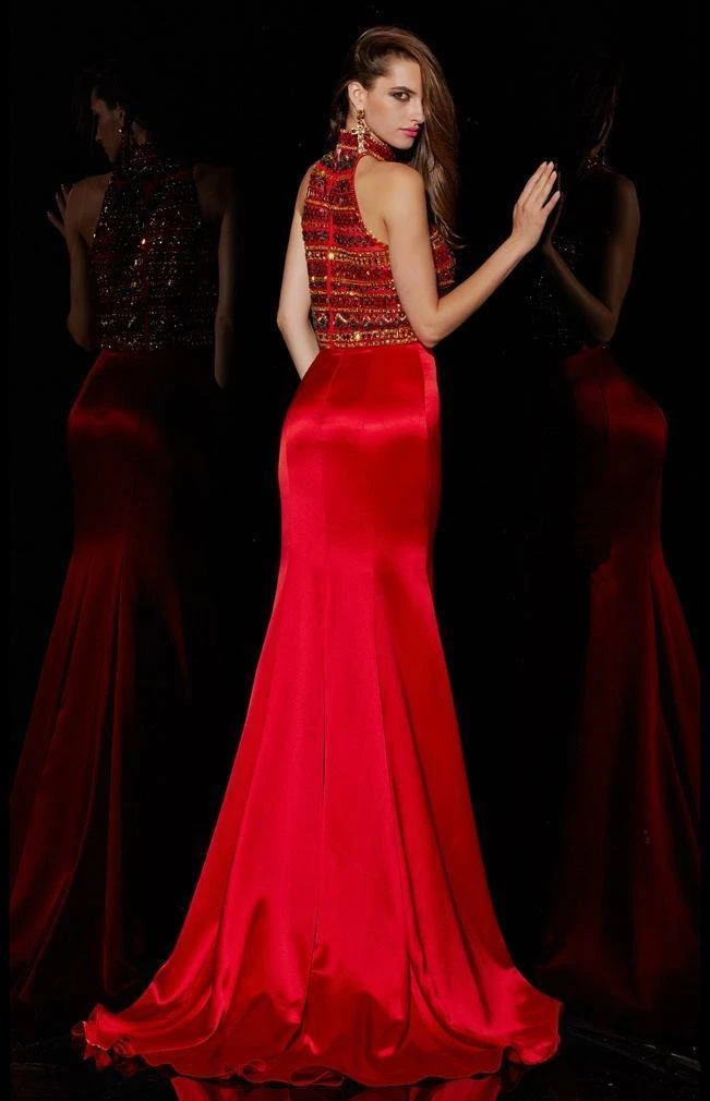 Angela & Alison - 51001 Bedazzled High Halter Trumpet Dress 7 Angela & Alison - 51001 Bedazzled High Halter Trumpet Dress