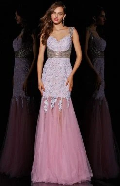 Formal Gowns Angela & Alison - 51018 Sequined Sweetheart Trumpet Dress
