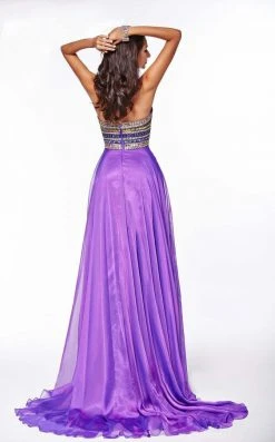 Formal Gowns Angela & Alison - 51070 High Halter Beaded Chiffon Evening Gown
