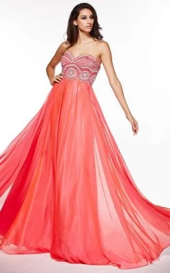 Angela & Alison - 51080 Strapless Beaded Empire Chiffon Dress