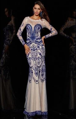 Angela & Alison - 51096 Embellished Lace Sheath Gown