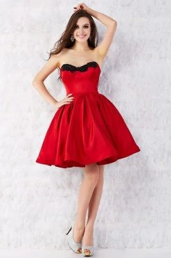 Angela & Alison - 52001 Scroll Beaded Strapless A-Line Dress Cocktail Dresses