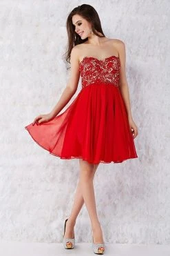 Angela & Alison - 52013 Strapless Lace Bodice A-Line Dress Cocktail Dresses 16 Angela & Alison - 52013 Strapless Lace Bodice A-Line Dress Cocktail Dresses