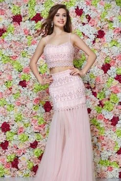 Angela & Alison - 61003 Two Piece Bejeweled Trumpet Dress