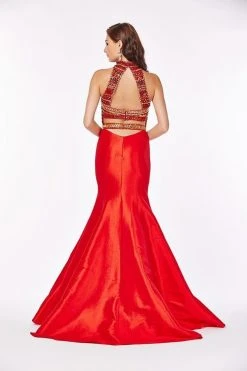 Angela & Alison - 61008 Ornate High Halter Mermaid Gown