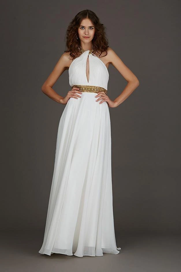 Angela & Alison - 61033 Gilded Yoke Ruched Cutout Gown 4 Angela & Alison - 61033 Gilded Yoke Ruched Cutout Gown