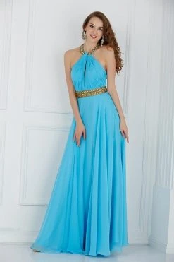 Angela & Alison - 61033 Gilded Yoke Ruched Cutout Gown 13 Angela & Alison - 61033 Gilded Yoke Ruched Cutout Gown