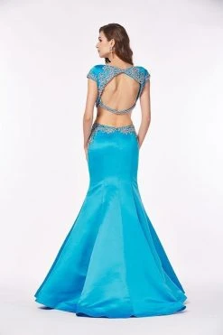 Formal Gowns Angela & Alison - 61036 Cap Sleeve Silver Filigree Two-Piece Gown 9 Formal Gowns Angela & Alison - 61036 Cap Sleeve Silver Filigree Two-Piece Gown