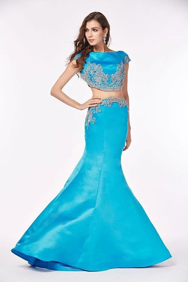 Formal Gowns Angela & Alison - 61036 Cap Sleeve Silver Filigree Two-Piece Gown 6 Formal Gowns Angela & Alison - 61036 Cap Sleeve Silver Filigree Two-Piece Gown