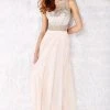 Formal Gowns Angela & Alison - 61056 Beaded Sleeveless Illusion Back A-Line Gown - 1 Pc Blush In Size 6 Available 1 Formal Gowns Angela & Alison - 61056 Beaded Sleeveless Illusion Back A-Line Gown - 1 Pc Blush In Size 6 Available