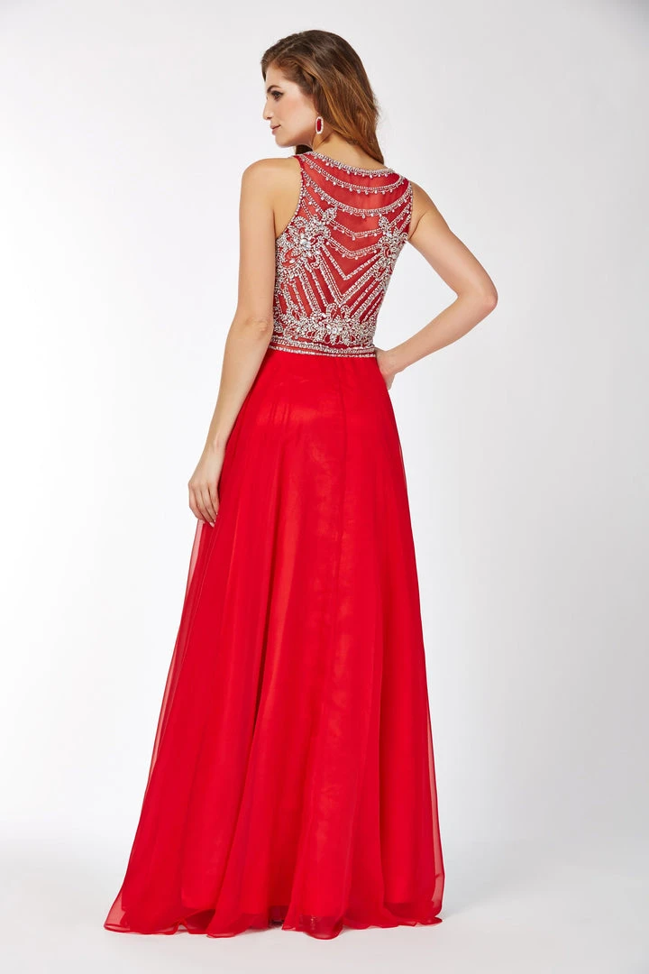 Formal Gowns Angela & Alison - 61056 Beaded Sleeveless Illusion Back A-Line Gown - 1 Pc Blush In Size 6 Available 6 Formal Gowns Angela & Alison - 61056 Beaded Sleeveless Illusion Back A-Line Gown - 1 Pc Blush In Size 6 Available