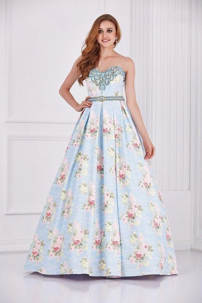 Angela & Alison - 61105 Embellished Strapless Floral Ballgown Formal Gowns 3 Angela & Alison - 61105 Embellished Strapless Floral Ballgown Formal Gowns