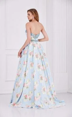 Angela & Alison - 61105 Embellished Strapless Floral Ballgown Formal Gowns 12 Angela & Alison - 61105 Embellished Strapless Floral Ballgown Formal Gowns