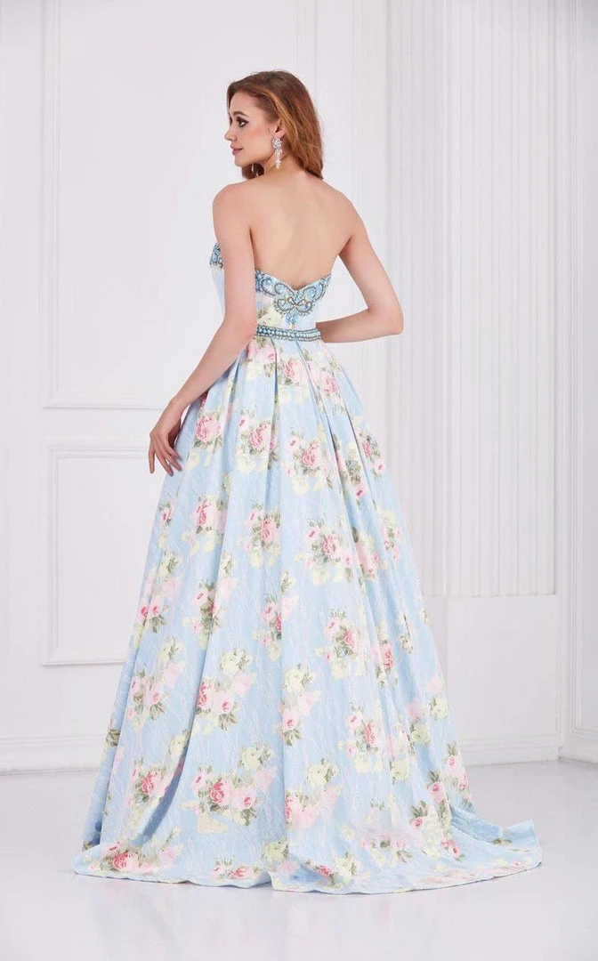Angela & Alison - 61105 Embellished Strapless Floral Ballgown Formal Gowns 5 Angela & Alison - 61105 Embellished Strapless Floral Ballgown Formal Gowns