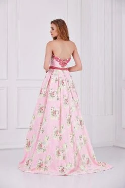 Angela & Alison - 61105 Embellished Strapless Floral Ballgown Formal Gowns 14 Angela & Alison - 61105 Embellished Strapless Floral Ballgown Formal Gowns