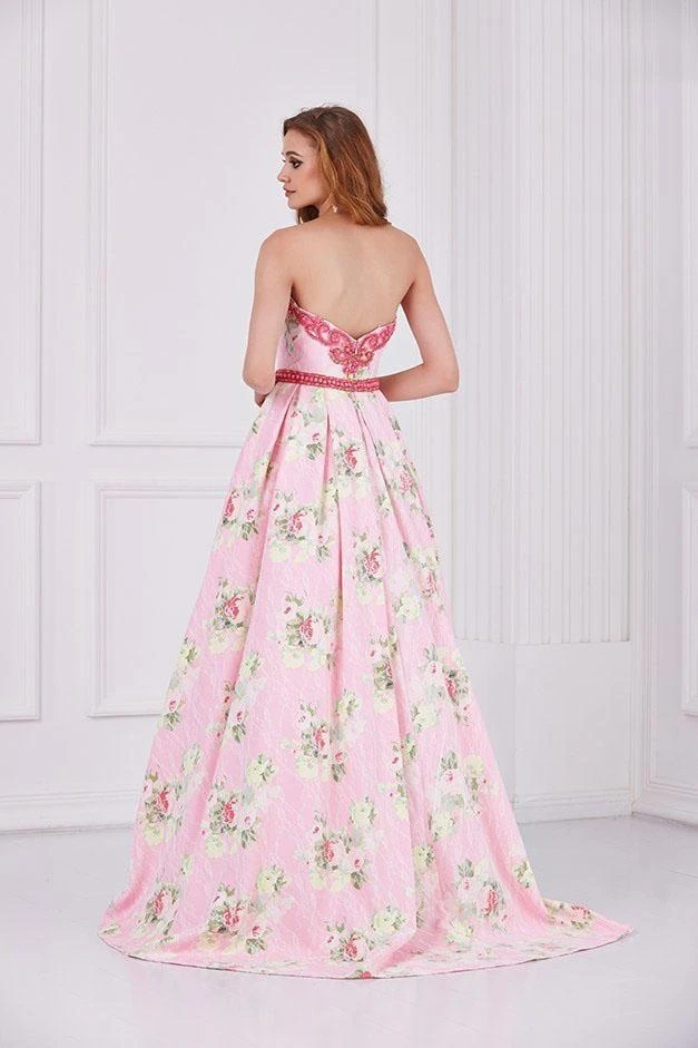 Angela & Alison - 61105 Embellished Strapless Floral Ballgown Formal Gowns 7 Angela & Alison - 61105 Embellished Strapless Floral Ballgown Formal Gowns
