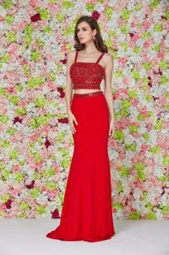 Angela & Alison - 61108 Two-Piece Bejeweled Evening Dress