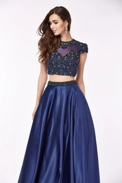 Formal Gowns Angela & Alison - 61115 Two Piece Floral Lace Ballgown