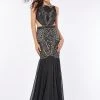 Angela & Alison - 61159 Lace Bodice Cutout Trumpet Gown Formal Gowns