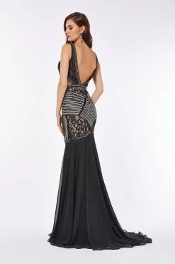 Angela & Alison - 61159 Lace Bodice Cutout Trumpet Gown Formal Gowns 9 Angela & Alison - 61159 Lace Bodice Cutout Trumpet Gown Formal Gowns