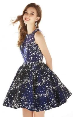 Cocktail Dresses Angela & Alison - 62010 Sleeveless Star-Studded A-Line Dress