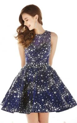 Cocktail Dresses Angela & Alison - 62010 Sleeveless Star-Studded A-Line Dress