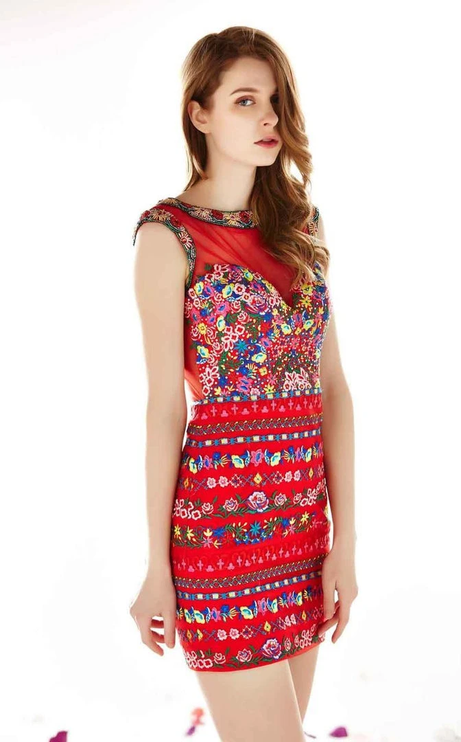 Angela & Alison - 62039 Floral Embroidered Cocktail Dress 4 Angela & Alison - 62039 Floral Embroidered Cocktail Dress