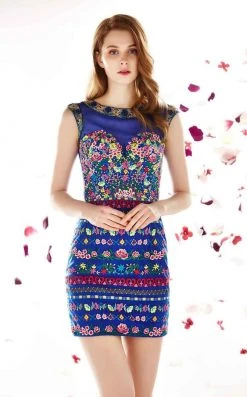 Angela & Alison - 62039 Floral Embroidered Cocktail Dress 12 Angela & Alison - 62039 Floral Embroidered Cocktail Dress