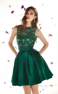 Cocktail Dresses Angela & Alison - 62042 Embroidered Jewel Cocktail Dress