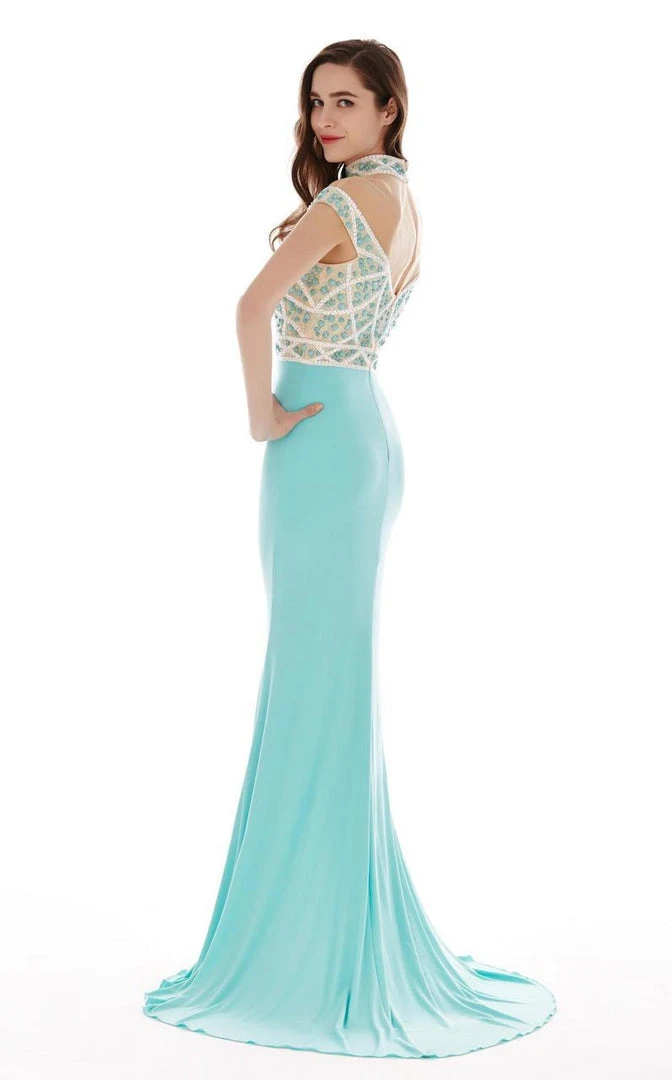 Angela & Alison - 62052 Illusion High Neck Beaded Gown Formal Gowns 4 Angela & Alison - 62052 Illusion High Neck Beaded Gown Formal Gowns