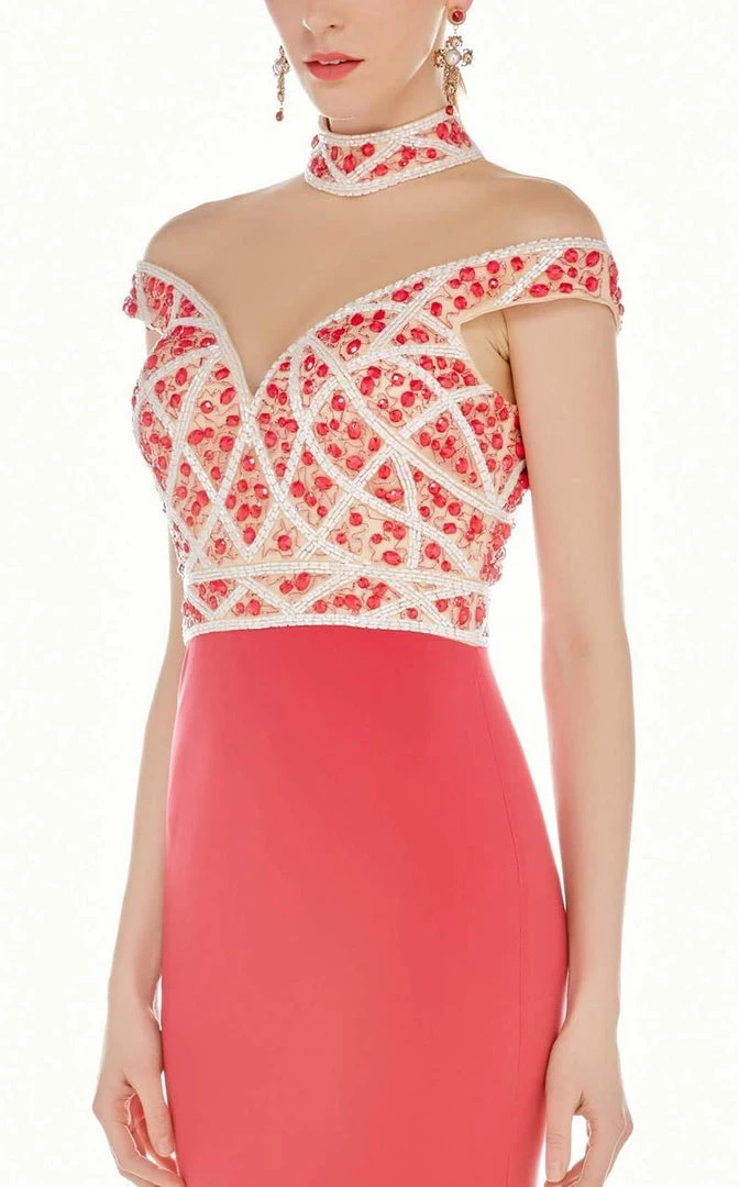 Angela & Alison - 62052 Illusion High Neck Beaded Gown Formal Gowns 9 Angela & Alison - 62052 Illusion High Neck Beaded Gown Formal Gowns